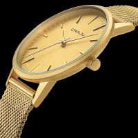 CRRJU Ultra Slim Gold Watch Men Luxury Business Man Watch Golden Waterproof Unique Fashion Casual Quartz Male Dress Clock Gift