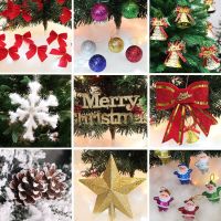 Christmas decorations Christmas tree pendants pine cones snowflakes deer bows snowball bells small gift bag ornaments for the elderly