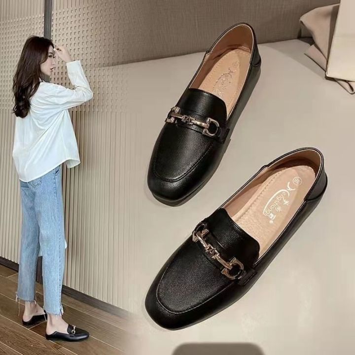 single-shoes-for-women-genuine-soft-leather-shoes-womens-slip-on-non-slip-flat-soled-british-style-casual-loafers-soft-soled-lazy-beanie-shoes