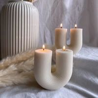 U-Shaped Home Decorative Candle Geometric Scented Candles Rainbow Bridge Room Decor Aroma Candles Decorations Aromatherapy velas