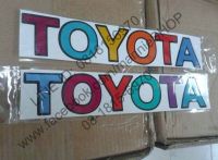 สติ๊กเกอร์งานตัดคอมพิวเตอร์ สะท้อนแสง หลายสี ติดรถ โตโยต้า คำว่า TOYOTA ติดรถ แต่งรถ sticker สีสุ่ม สวย งานดี หายาก หลายสี