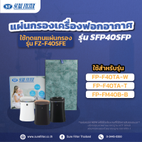 แผ่นกรองอากาศ แผ่นกรองเครื่องฟอกอากาศ ใช้ทดแทน SHARP FZ-F40SFC ยี่ห้อ ชัวร์ฟิลเตอร์ SFP 40SFC ไส้กรองเครื่องฟอก แผ่นกรองอากาศ แผ่นกรองhepa