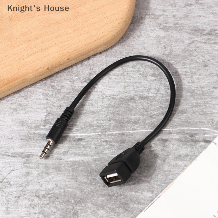 knights-house-สายเครื่องเสียงรถยนต์สีดำขนาด3-5มม-ไปยัง-usb-สายสัญญาณเสียงอุปกรณ์อิเล็กทรอนิกส์ในรถยนต์สำหรับเล่นเพลงสายสัญญาณเสียงรถยนต์ตัวแปลงหูฟัง-usb