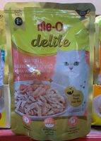 Me-O Delite อาหารเปียก สำหรับแมว รส ปลาทูน่า ผสมเเซลมอนในน้ำเกรวี่ขนาด 70g