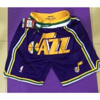 Hot Newest Top-quality New arrival 2022 2023 Newest shot goods Most popular 22/23 Top quality Ready Stock High quality pockets available new NBA mens Utah Jazz big logo just don embroidery big logo basketball shorts pants purple