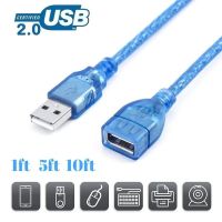 10ฟุต USB 2.0สายพ่วงสายต่อไฟตัวขยายสัญญาณตัวเมีย-ตัวผู้สายเชื่อมต่อความเร็วสูงสำหรับสายเคเบิลกล้องทีวีแล็ปท็อป PC