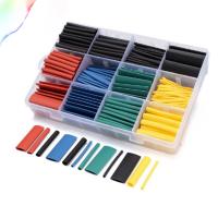 530pcs/set Heat Shrink Tubing Insulation Shrinkable Tube Assortment Electronic Polyolefin Ratio 2:1 Wrap Wire Cable Sleeve Kit Electrical Circuitry Pa