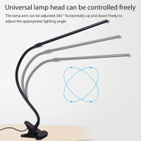 LED Desk Clamp Reading Lamp Flexible Gooseneck Table Clip Light Adjustable 3 Light Modes Stepless Dimming 10 Brightness Levels