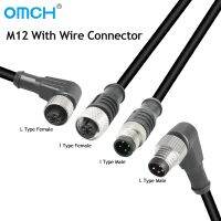 OMCH M12 4 Pins sensor Conncetor PVC Electrical Aviation Connectors 5M Male Female Type Waterproof Socket Plug