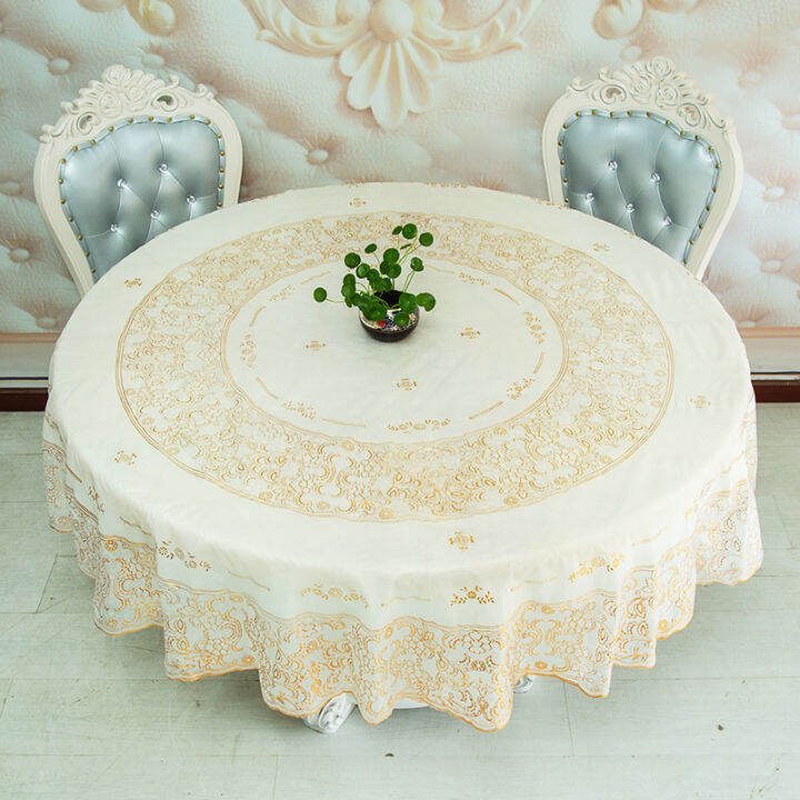 Special round table postage lace disposable table linen plastic PVC