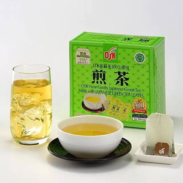 ชาเขียวสูตรต้นตำหรับญี่ปุ่น-osk-new-family-japanese-green-tea-2g-50bags