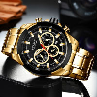 CURREN Men’s Watches Top nd Big Sport Watch Luxury Men Military Steel Quartz Wrist Watches Chronograph Gold Design Male Clock