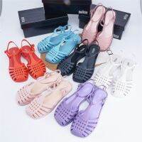 [พร้อมส่ง] ใหม่ Melissa รองเท้าแตะลําลอง เนื้อเจลกลวง หัวสี่เหลี่ยม สไตล์เรโทร สําหรับสตรี 2023