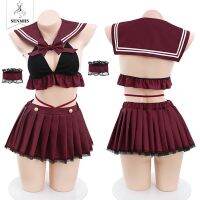 SENMHS Sexy Lingerie Baby Doll Dress Japanese Anime Student Cosplay Uniform School Girl Exotic Kawaii Mini Skirt Sailor Outfit