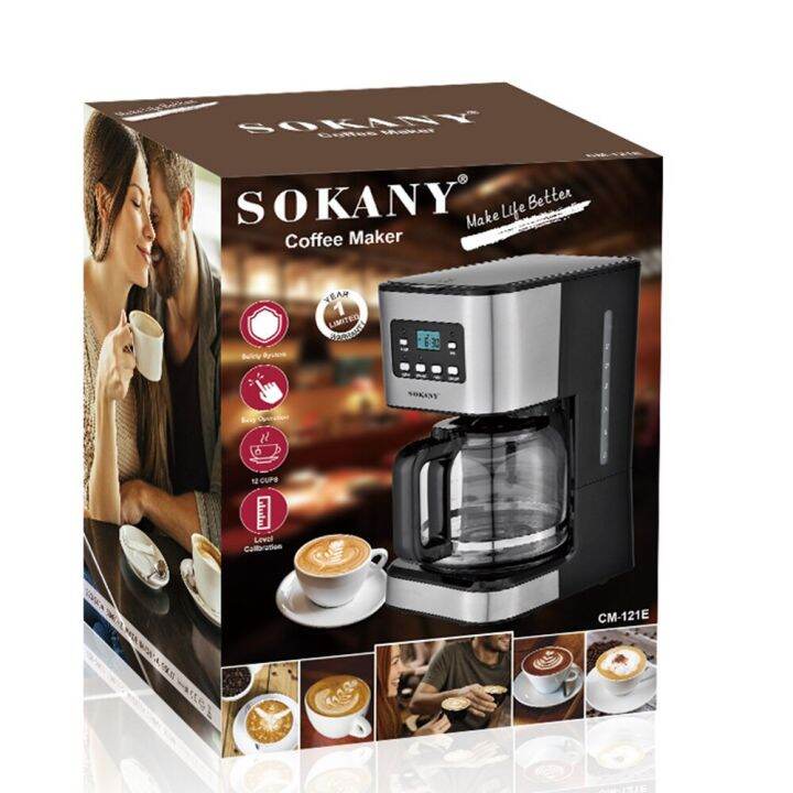 เครื่องชงกาแฟหยดอัตโนมัติ12ถ้วยเครื่องชงกาแฟไฟฟ้า950w-พร้อมใช้ที่สำนักงานที่บ้านฟังก์ชั่นรักษาความอบอุ่นอัตโนมัติ220v-กาต้มน้ำ