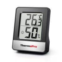 ThermoPro TP49ขนาดเล็กเครื่องวัดอุณหภูมิในร่มแบบดิจิตอลไฮโกรมิเตอร์สำหรับใช้ในครัวเรือนที่มีสองสีดำและสีขาว