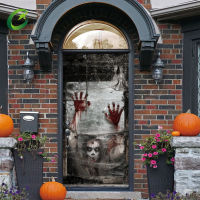 【FStar ?】 2pcs 3d Door Stickers Horror Ghost Bloody Handprint Lifelike Door Wallpaper For Halloween Party Decors