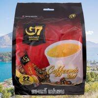 คอฟฟี่ G7 กาแฟปรุงสำเร็จชนิดผงกลิ่นหอมมากเป็น กาแฟสำเร็จรูปจากประเทศเวียดนามสินค้านำเข้าในรูปปรุงสำเร็จ ไม่หวาน 3 in 1 ขนาด 6กรัม x 22ซอง .