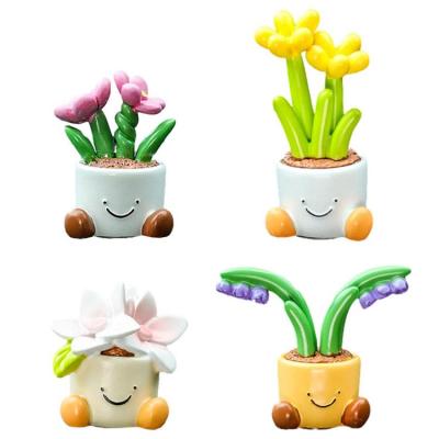 Car Dashboard Ornament Cute Flower Pot Ornament For Car Universal Car Dashboard Accessory For SUV Truck Rv Auto Convertible Car attractively