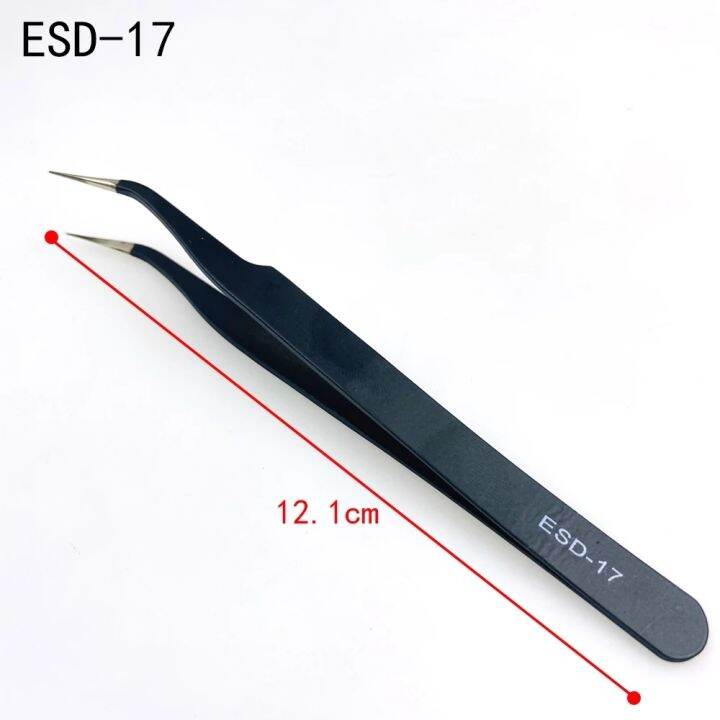 ๑-10pcs-set-anti-static-esd-stainless-steel-tweezers-maintenance-tools-industrial-precision-curved-straight-tweezers-repair-tools