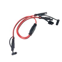 Heavy Duty SAE to SAE Cable SAE Power Automotive Adapter Cable 1 to 2 SAE Splitter Cable with Dust Cover 14AWG 60cm Harness