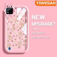 "เคส Chenyyyka สำหรับ Realme C20 C20A C11 2021 C11 2020 Narzo เคส50i ลายการ์ตูนน่ารักลายหมีโปร่งใสอัพเกรดใหม่ซิลิโคนนิ่มกันกระแทกแบบใสเคสมือถือสร้างสรรค์เคสป้องกันกล้อง"