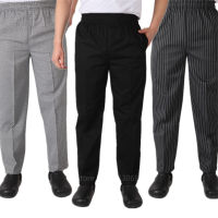 Chef Uniform Loose Trousers for Mens Food Service Stripe Work Wear Kitchen Restaurant Uniform Cook Pant M-4XL Bottoms