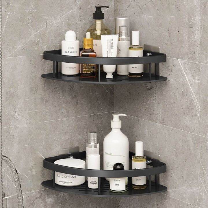 bathroom-shelf-organizer-ชั้นวางในห้องน้ำ-ชั้นวางของ-ชั้นวางอะลูมิเนียมทรงสามเหลี่ยม-ติดผนังได้โดยไม่ต้องเจาะ-ไม่เป็นสนิม-ชั้นวางของในห้องน้ำ-ชั้นเก็บของในห้องน้ำ-ชั้นวางของเข้ามุม-ชั้นวางในห้องน้ําเข