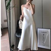 COD DSFGRDGHHHHH Summer New Korean Style Sexy A Line Dress Women Long Pajamas Silk Dress