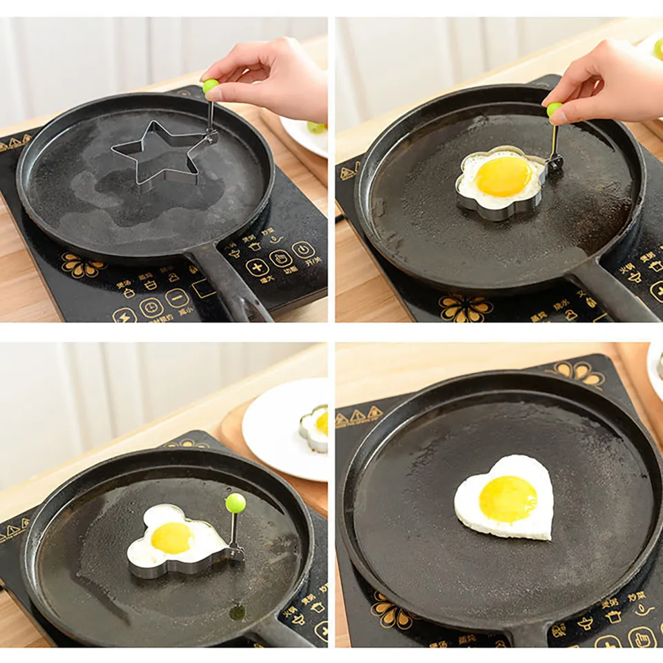 Stainless Steel 5pcs Fried Egg Pancake Omelette Mold Frying Egg