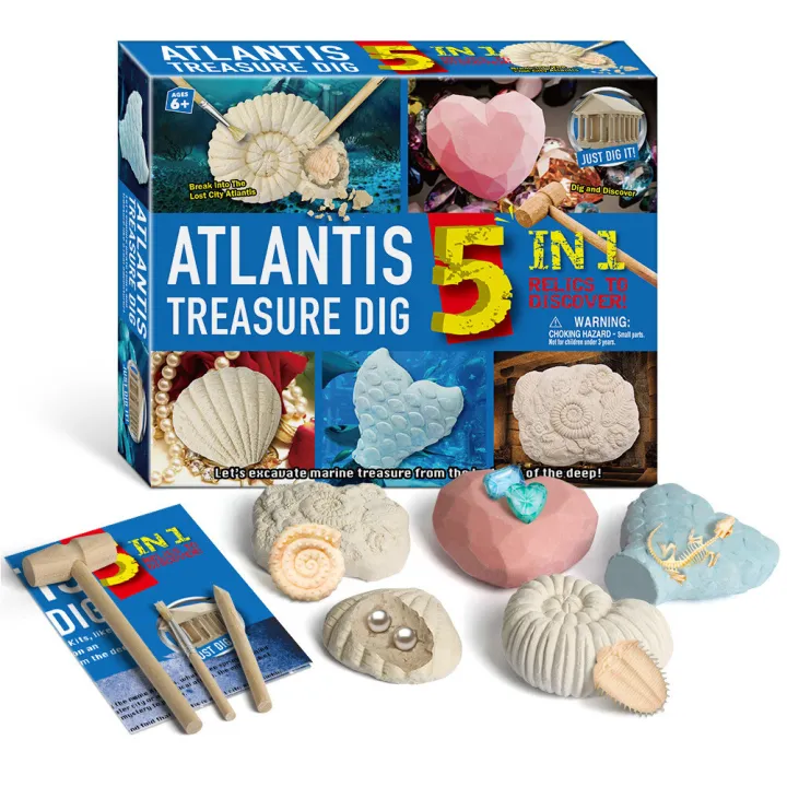 5 in 1 Archeology Dig Kit Educational Scientific Toy Excavation Dig Kit