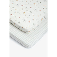 ผ้าปูที่นอนรัดมุม Mothercare  You, Me And The Sea Fitted Cot Bed Sheets - 2 Pack UB568