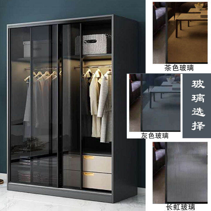 Custommade luxury paint wardrobe door tempered glass sliding door