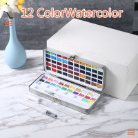 72สีสีน้ำสีชุด Solid Pigment สีแบบพกพา Drawing Pigments พร้อมแปรงน้ำสำหรับ Beginner Art Supplies