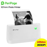 ✎ PeriPage A9 MAX Mini Portable Photo Printer 203dpi BT Wireless Thermal Printer Label Maker Support 107mm/77mm/57mm Paper Roll