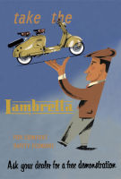 โปสเตอร์ Lambretta แลมเบรตต้า โปสเตอร์ติดผนัง ของแต่งบ้าน ของตกแต่งห้องนอน Vespa 77poster