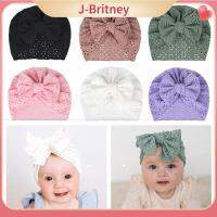 J-BRITNEY 2ชิ้นนุ่ม Topi Bonnet เป็นมิตรกับผิวกลางแจ้งหมวกติดโบว์เด็กทารกผ้าโพกศีรษะฤดูร้อน