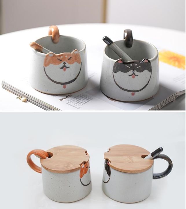 high-end-cups-ความคิดสร้างสรรค์-akita-สุนัข320มิลลิลิตรกาแฟชาแก้วถ้วยสไตล์ยุโรปเหนือการออกแบบแฟชั่นถ้วยกาแฟตุรกี