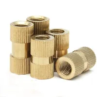 M2.5 M3 M4 Through-hole Copper Insert Injection Molded Copper Nut Copper Insert Embedded Nut Knurled Copper Flower Mother