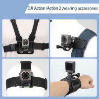 สำหรับ DJI Action Action 2อุปกรณ์เสริมสำหรับกล้อง Chest Mount Harness Head Strap สายรัดข้อมือกระเป๋าเป้สะพายหลังคลิป Holder888