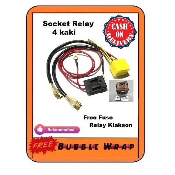 socket relay 4 kaki Riley Kabel Klakson Set 12v Sudah Termasuk Skring