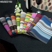 4PCS/Lot Kitchen Dinning Table Placemat Napkins Heat Resistant PVC Stripe Mat for Manteles Doilies Coaster Cup Pad