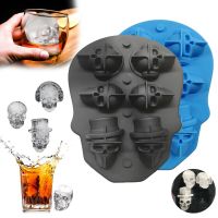 Silicone Mold Ice Cube Maker 3D Skull Beer Drink Sugar Chocolate Mould Tray Ice Cream DIY Tool Whiskey Wine Cocktail Ice Cube Ice Maker Ice Cream Moul