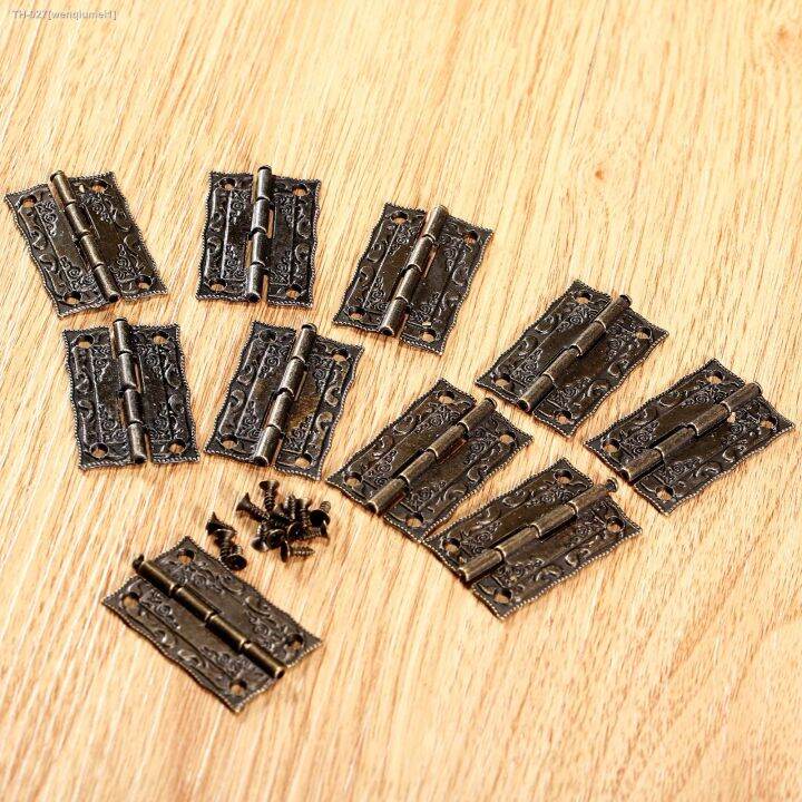 10pcs-hinges-36x23mm-iron-antique-bronze-zinc-iron-decorative-screws-vintage-wooden-jewelry-box-cabinet-flower-pattern-hardware