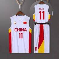 ชุดบาสเก็ตบอลแบบกำหนดเองใหม่ของทีมจีนชุดสูทผู้ชายเสื้อ Yi Jianlian 11 เลขที่ลีไคล์ 32 เลขที่ Guo Ailun 6 จำนวน