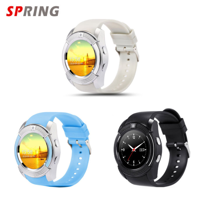 fast-delivery-v8-men-women-smart-watch-sleeping-monitoring-pedometer-with-1-22-inch-round-screen-hd-camera-fitness-watch