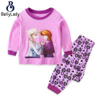 2pcs Kids Long Sleeves Shirt Trousers Set Cartoon Printing Cotton Homewear Set For 2-8 Years Old Girls【fast】