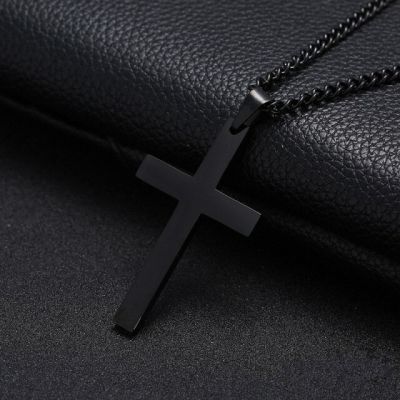 JDY6H Vintage Gothic Pendant Cross Necklace Cool Street Style Punk Jewelry For Men Women Black Chain Accessories On the Neck Gift