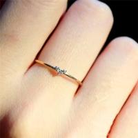 Rings For Women Little Heart Shaped Gold Color Wedding Engagement Dainty Ring Jewellry Zircon Romantic Fashion Jewelry