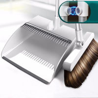 Magnetic Broom and Dustpan Set Cleans with Adjustable 52" Long Handl Use Upright Stand Up Broom Dustpan Combo for Home